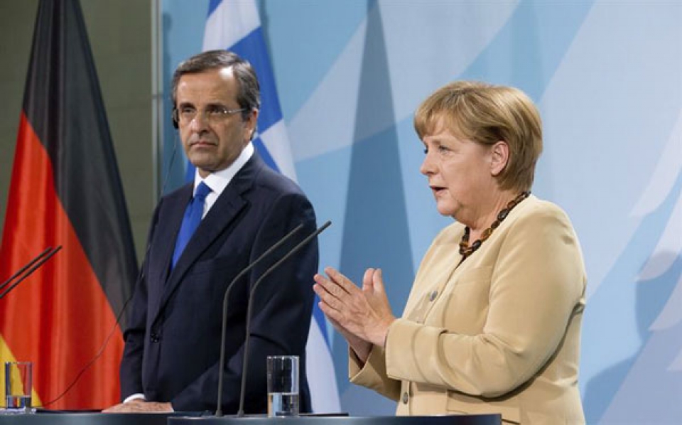 Angela Merkel Alemaniako kantzilerra eta Andonis Samaras Greziako lehen ministroa.