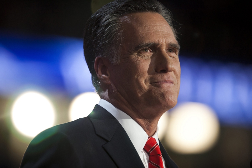 Mitt Romney, emocionado. Foto: EFE