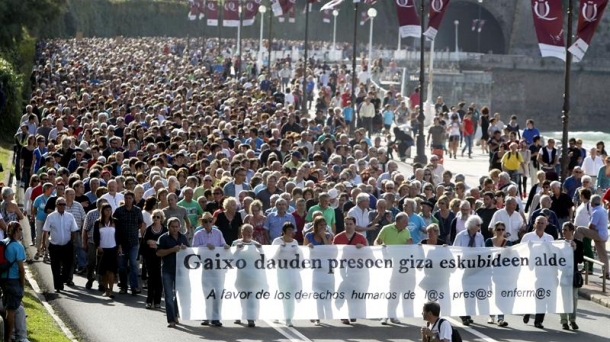 Manifestation au Pays Basque en soutien des prisonniers. Photo: EITB (archives)