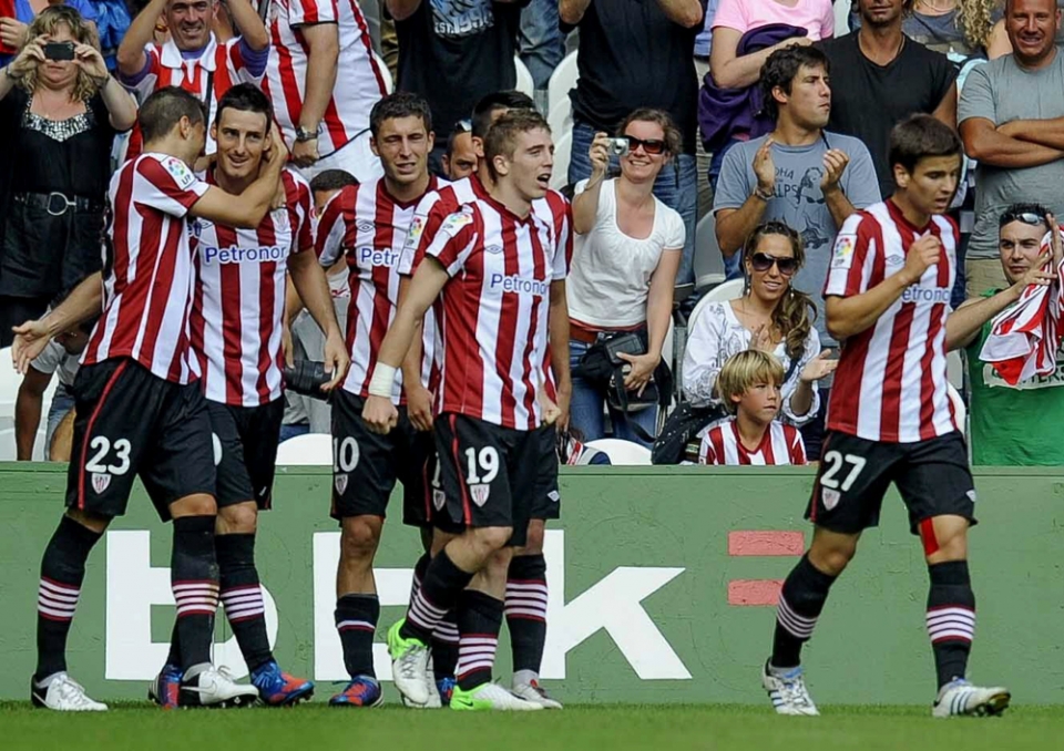 Athletic, lehen gola ospatzen. Argazkia: EFE