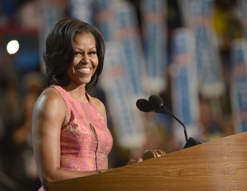 Michelle Obama demokraten batzarrean. Argazkia: EFE