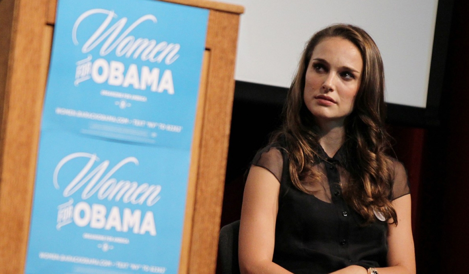 Natalie Portman en el evento Women for Obama. Foto: justjared