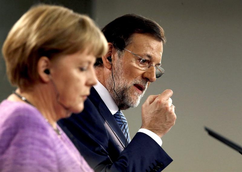 La canciller alemana, Angela Merkel, junto a Mariano Rajoy. EFE