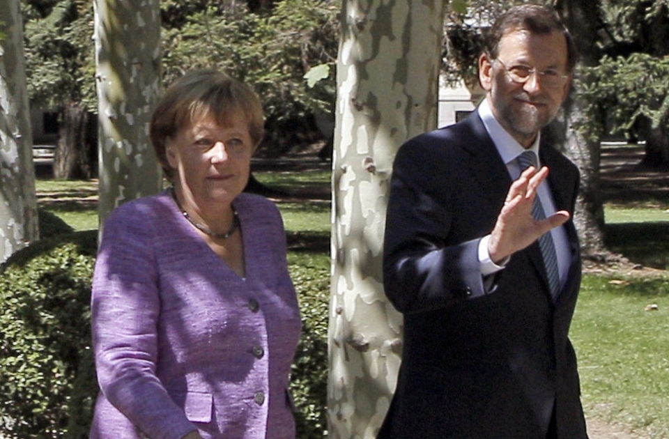 Rajoy Merkel menua | Barazki pastela eta azpiezuna jan dute Moncloan