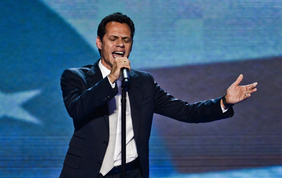 Marc Anthony en la convención demócrata. Foto: EFE