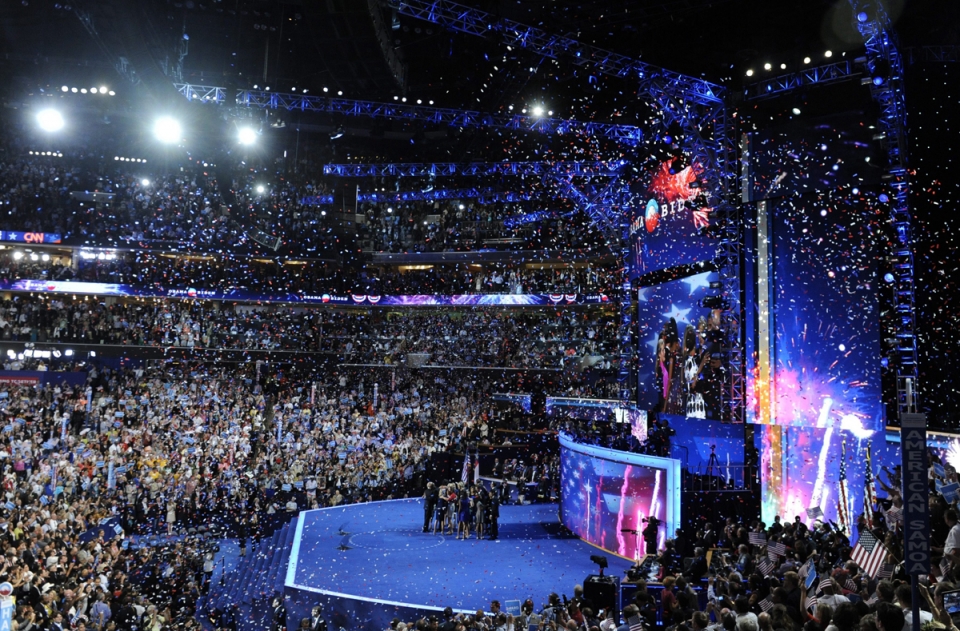 Demokraten batzarraren amaiera Charlotten, Ipar Carolina. Argazkia: EFE