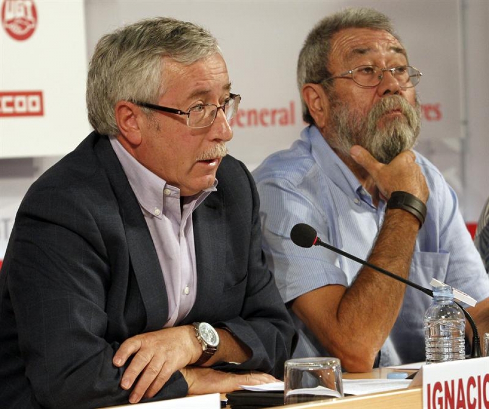 Ignacio Fernández Toxo y Cándido Méndez. EFE