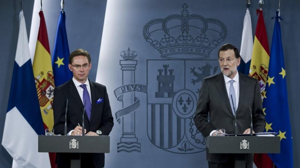 Mariano Rajoy junto al primer ministro finlandés, Jyrki Katainen.