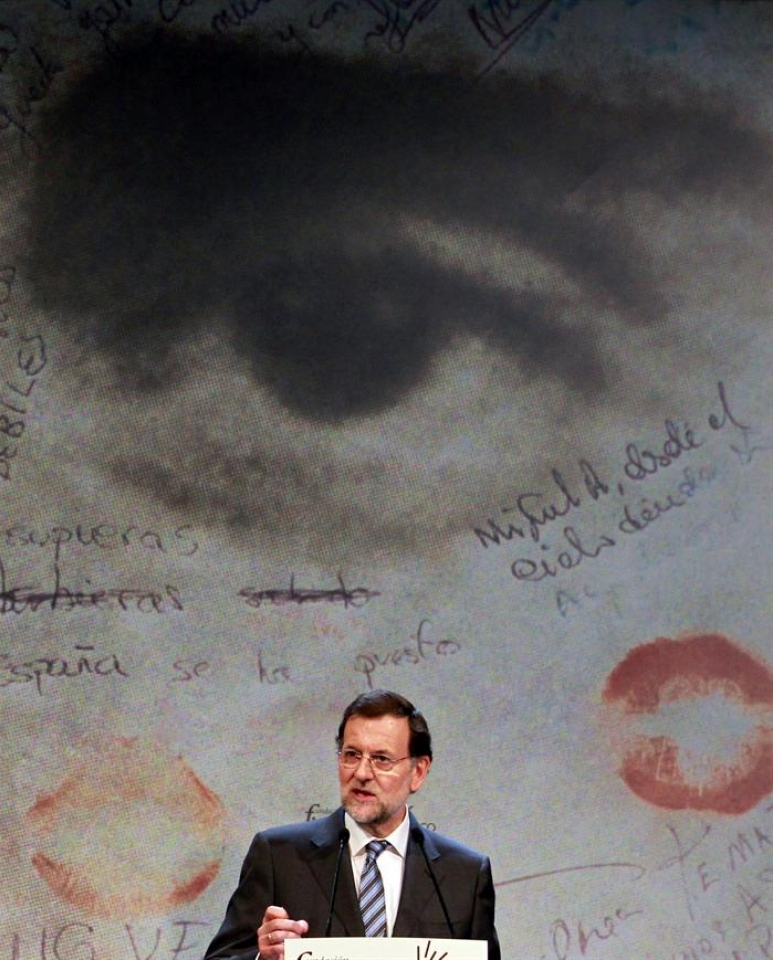 Mariano Rajoy bere hitzaldian. Argazkia: EFE