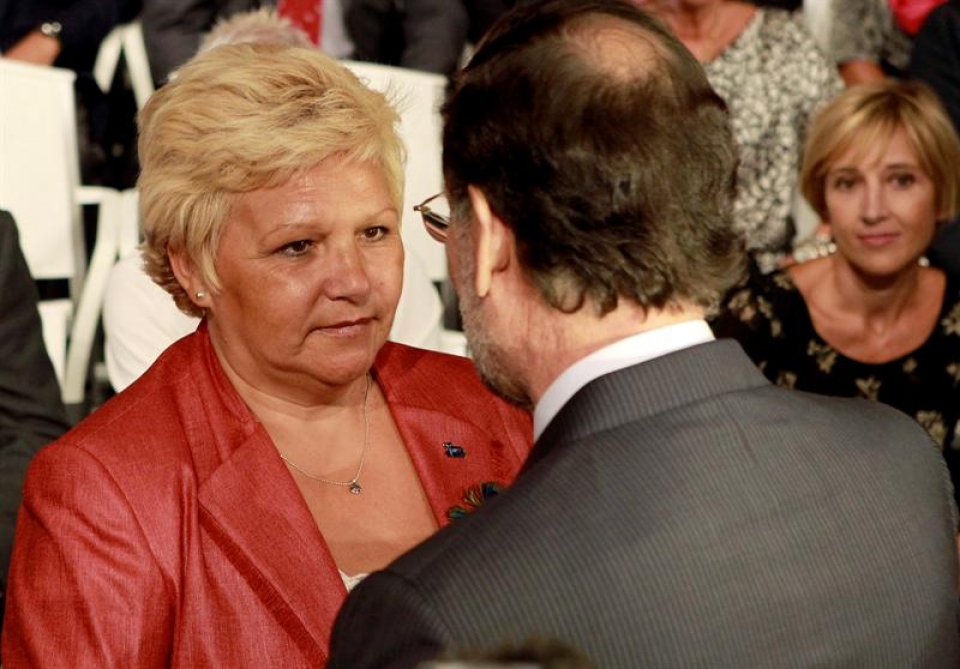 Mariano Rajoy eta Angeles Pedraza AVTko presidentea. Argazkia: EFE