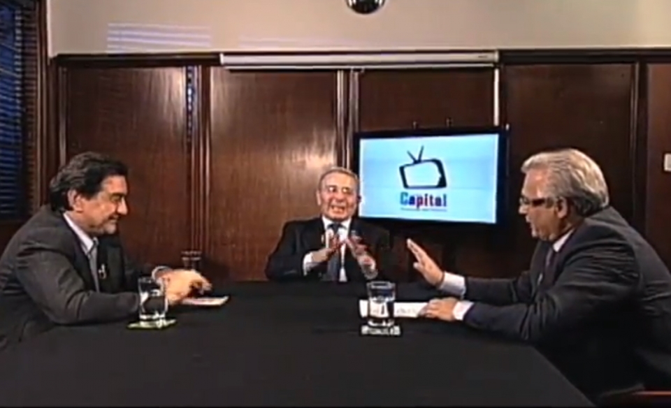 Pedro Medellín, Álvaro Uribe y Baltasar Garzón. Foto: Canal Capital/Youtube