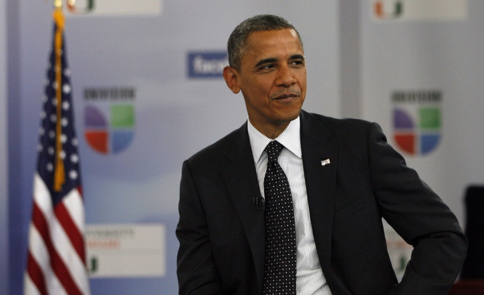 Barack Obama durante la entrevista en la cadena hispana. Foto: EFE