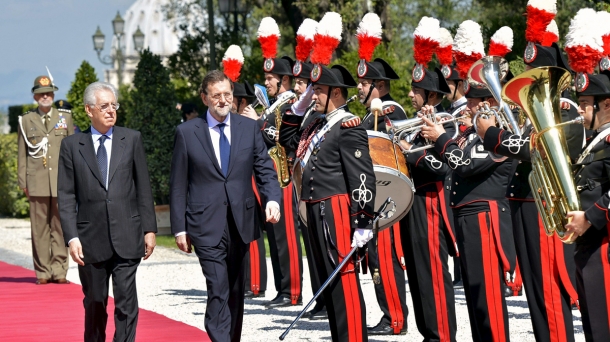 Mariano Rajoy y Mario Monti, en Roma