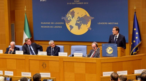 Rajoy en el congreso de la Internacional Demócrata de Centro.