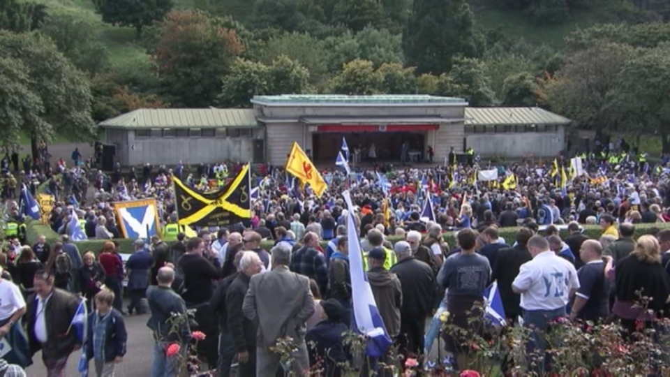 Manifestación en Escocia en apoyo a la independencia. Foto: EITB