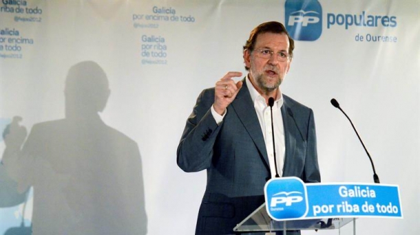 Mariano Rajoy, en el acto de Ourense. Foto: EFE