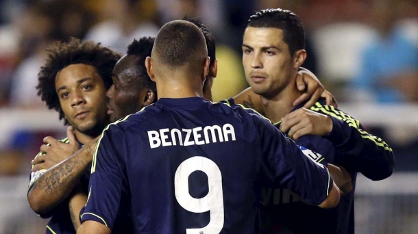 El Real Madrid celebra el gol de Cristiano Ronaldo. Foto: EFE