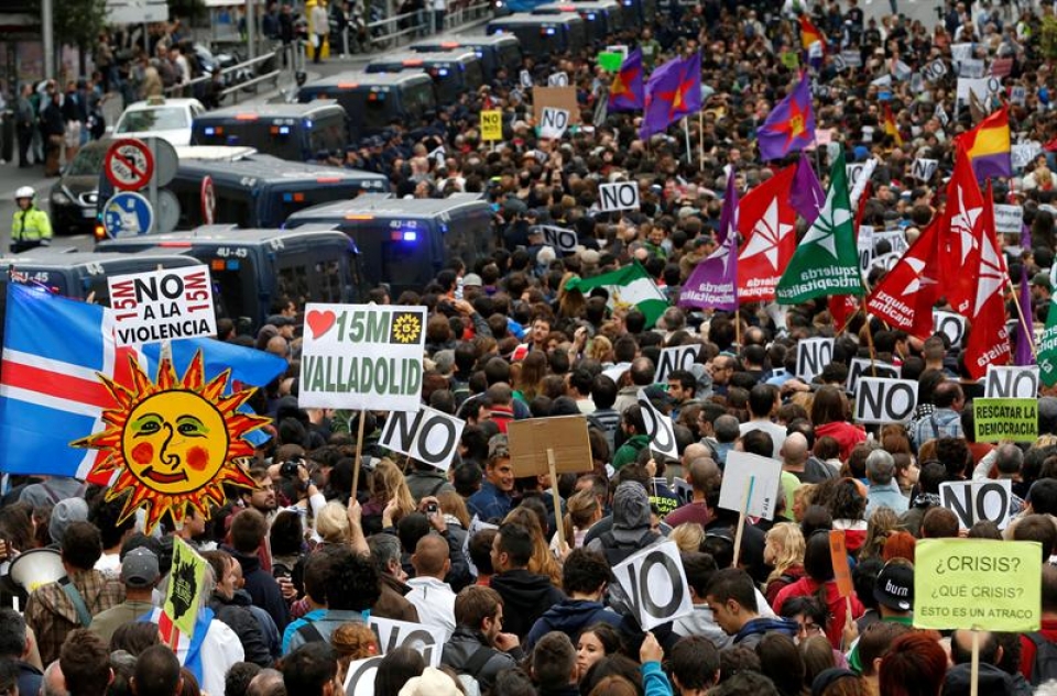 Un momento de la protesta del 25S. EFE