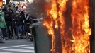 Incidentes y destrozos tras la manifestación de Pamplona