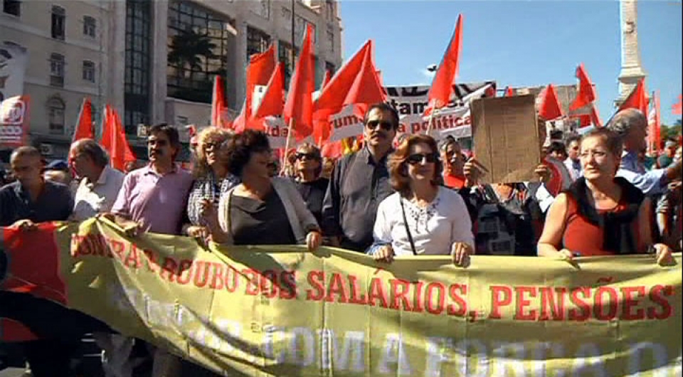 Protesta en Portugal.