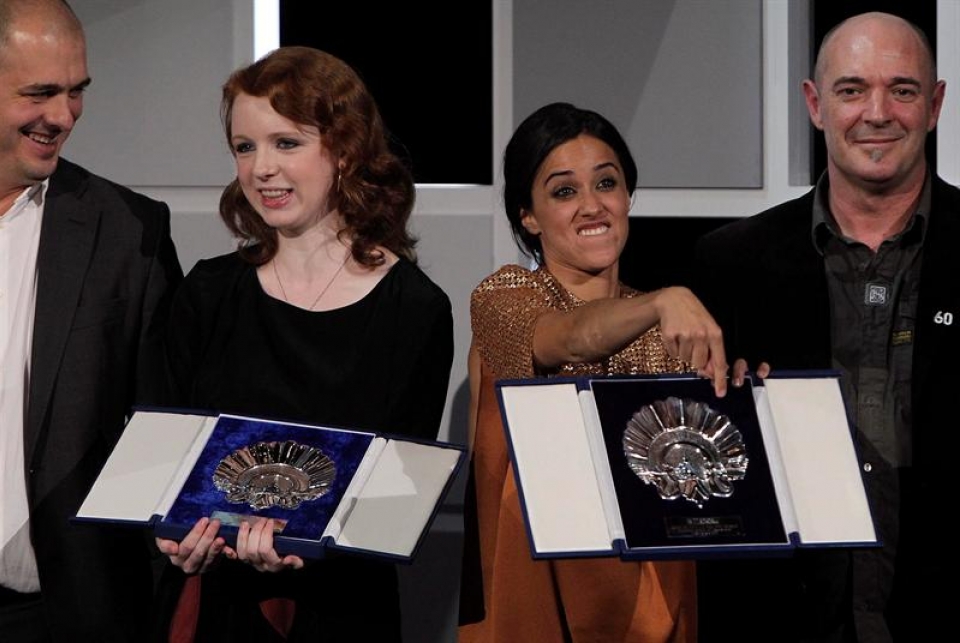 Katie Coseni, Macarena García y Andoni Egaña. Foto: EFE