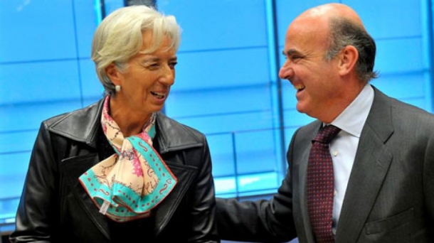 Christine Lagarde eta Luis de Guindos. EFE