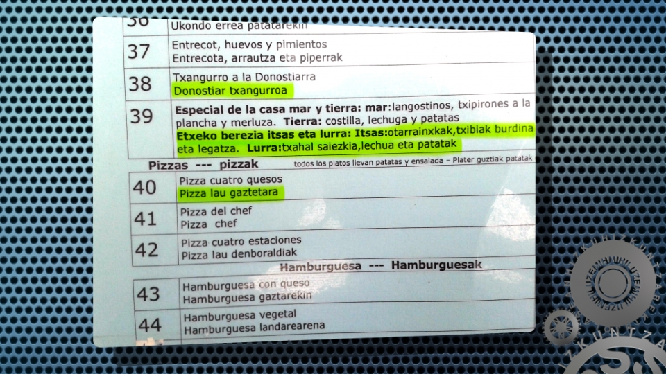 Nagore Zubeldiak gosea kentzeko moduko menua bidali digu!