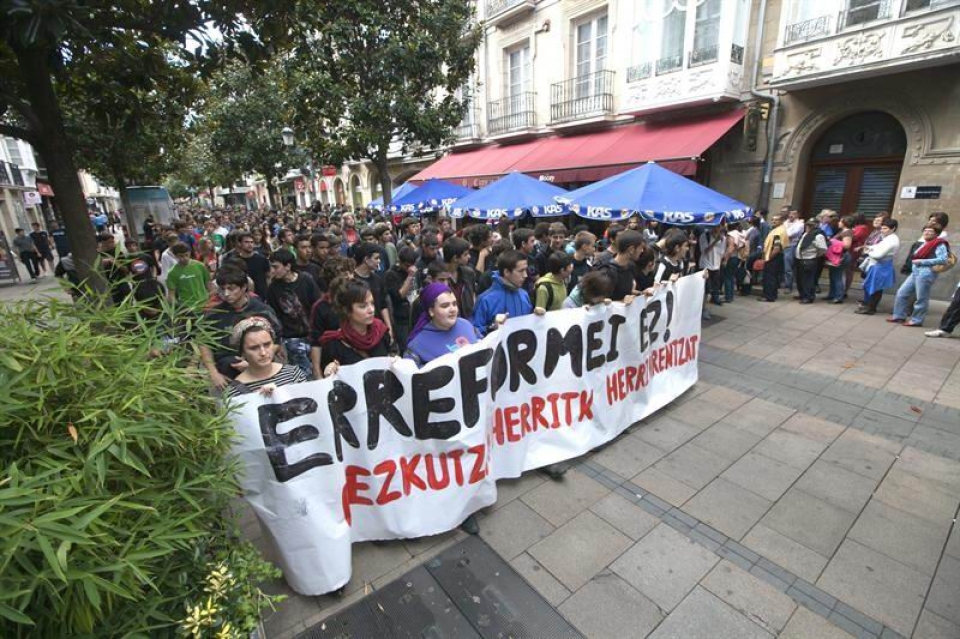 Ikasleen protesta, Gasteizen