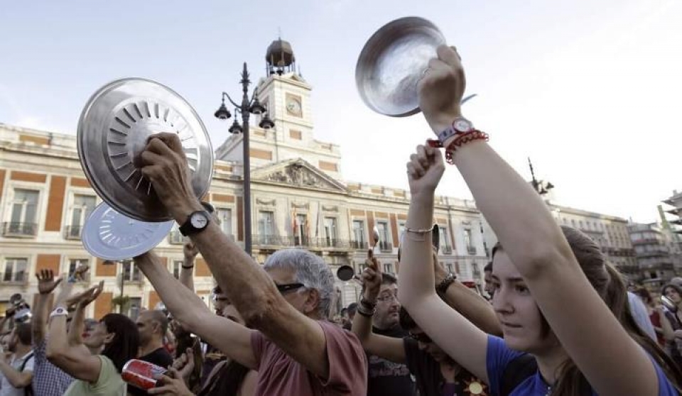 Cacerolada en Madrid.