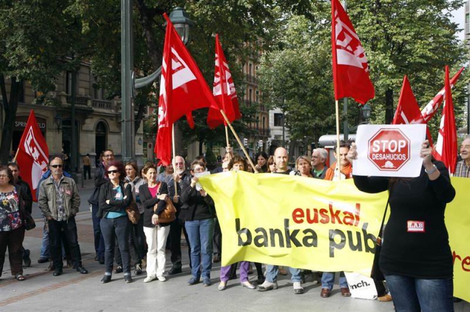 LAB sindikatuaren protesta ekitaldia. 