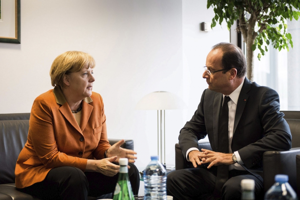 Merkel eta Hollande, Bruselan.