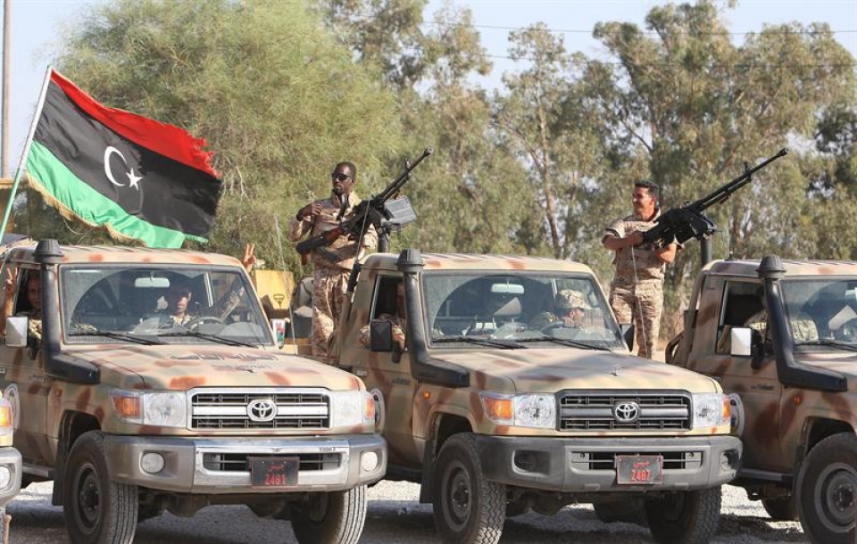 Miembros de las Fuerzas Armadas libias.