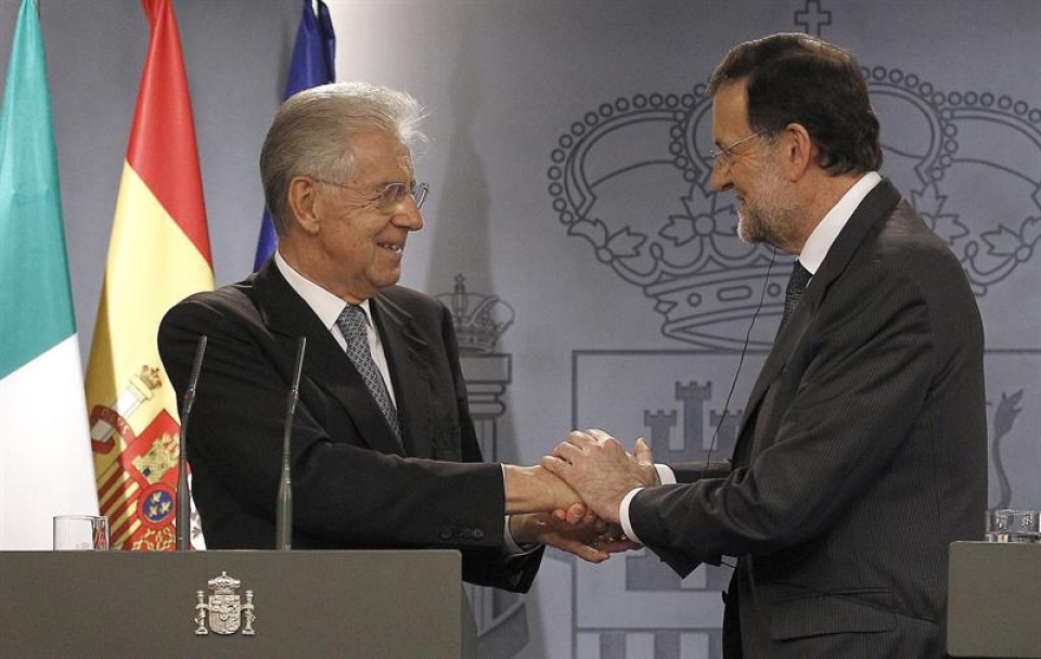 Mario Monti eta Mariano Rajoy