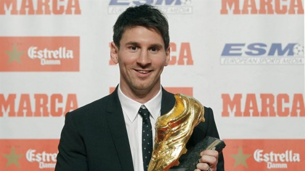 Messi recibe su segunda Bota de Oro