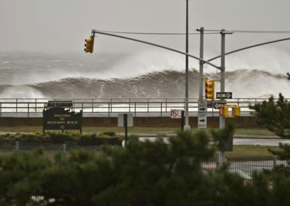 La playa Rockaway Beach, de Nueva York, a la llegada del huracán. (Foto: @Apple_GtUnit)
