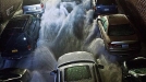 El parking de la bolsa de Wall Street anegado por el agua. (Foto: TUTAZGAMD) title=