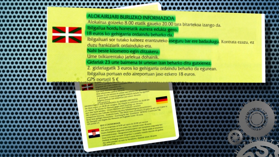 Nerea Mendizabalek Mallorcako hotel bateko sarreran euskarazko testu hau aurkitu du