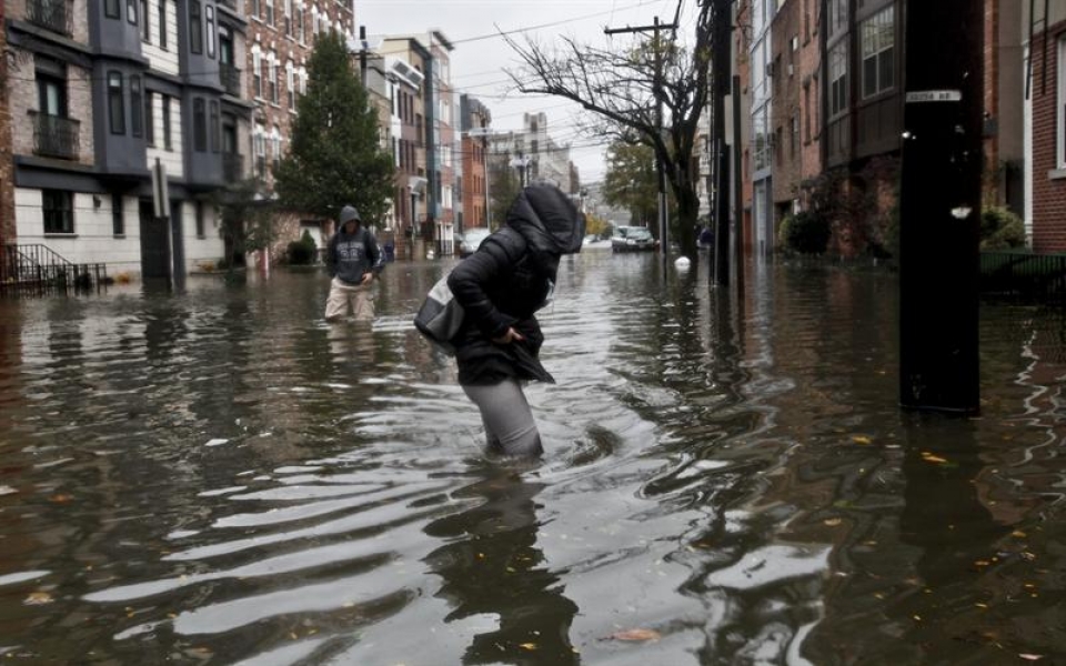 Nueva York, inundada por el huracán Sandy. Foto: @drivertrainin2