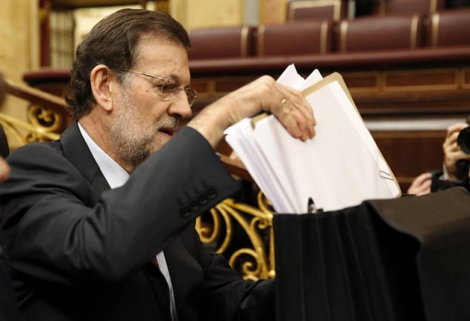 El presidente del Gobierno Mariano Rajoy durante la sesión de control.