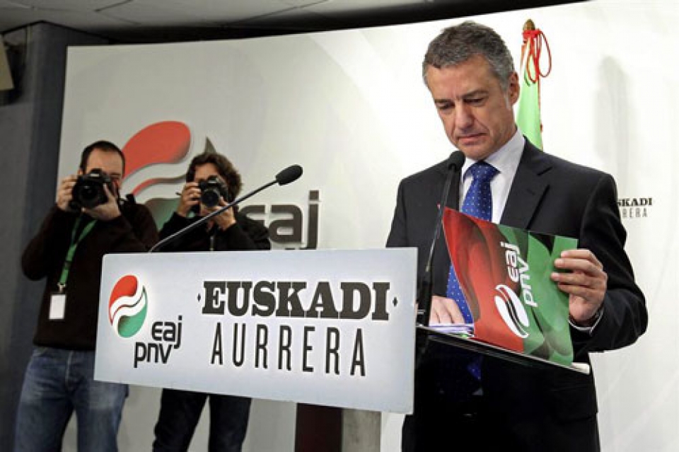 El presidente y candidato de PNV a lehendakari Iñigo Urkullu.