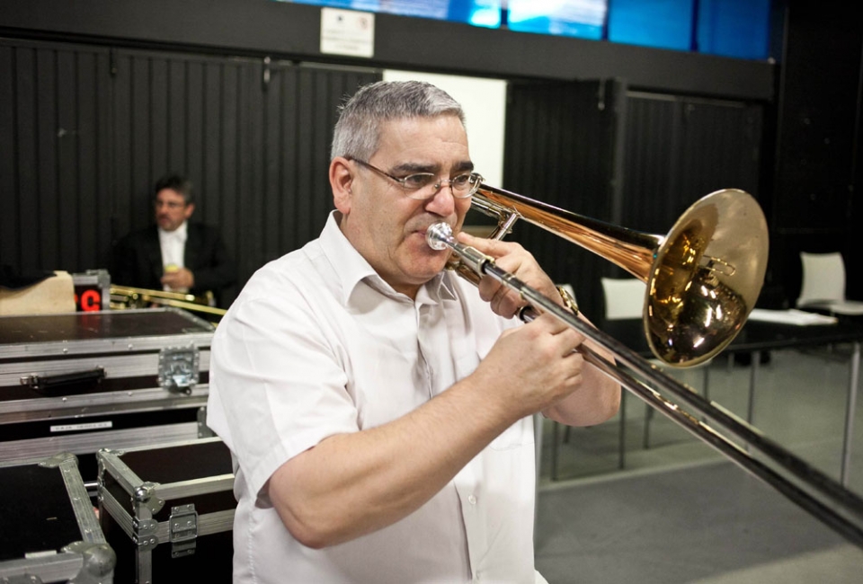 Los músicos ensayan antes del concierto. Foto: EITB