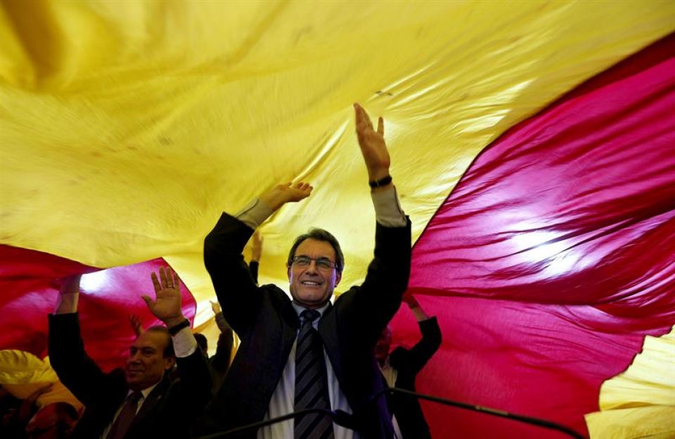 Artur Mas, candidato de CiU a la reelección, en un acto electoral. Foto: EFE