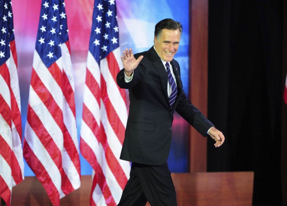 Mitt Romney antes de su discurso. EFE