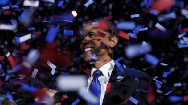 Barack Obama celebra la victoria. Foto: EFE.