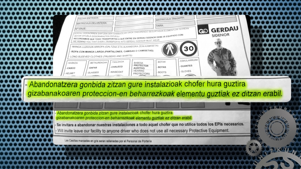Zumarragako Juanjo Aranburuk Sidenorren segurtasuna bermatzeko arauak biltzen dituen kartel hau bidali digu
