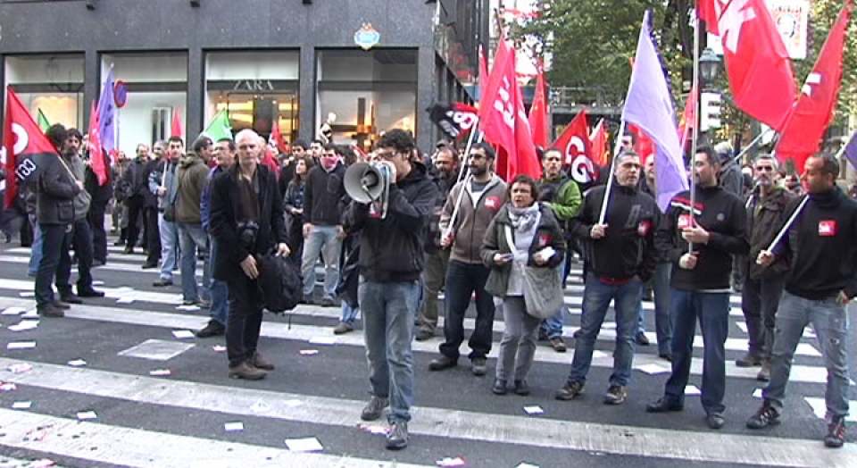 Manifestación en el centro de Bilbao. Foto: EITB