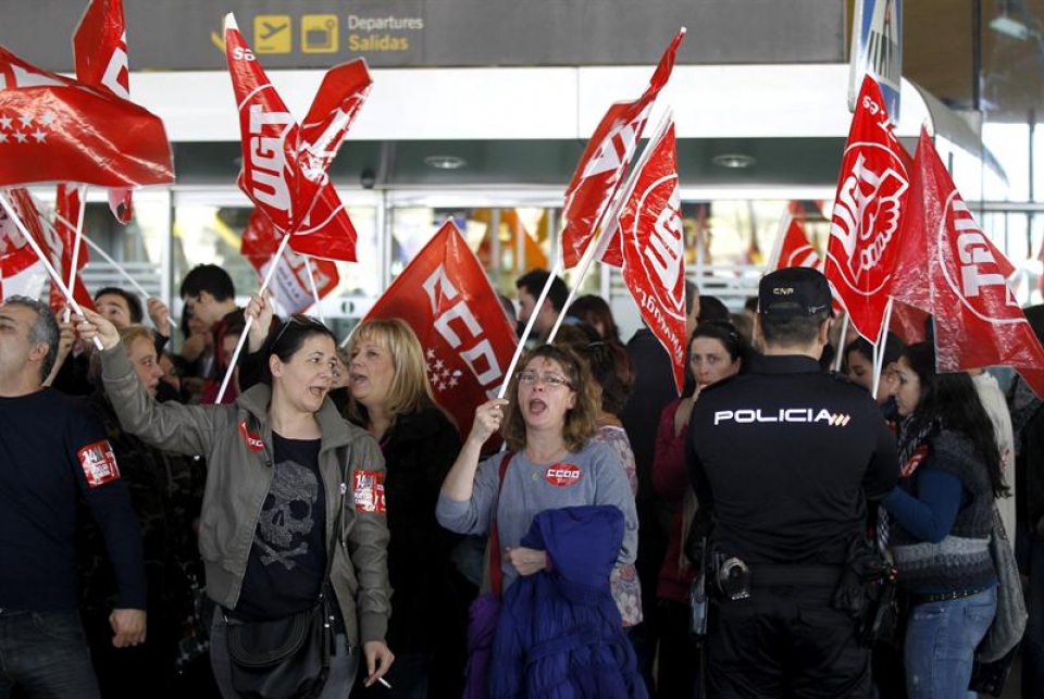 Manifestantes en Madrid. Foto: EFE