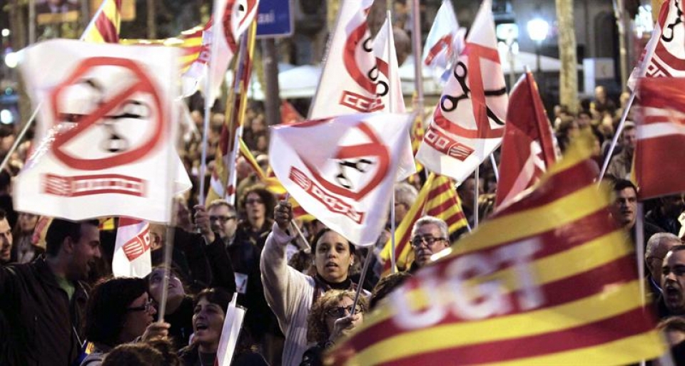 Manifestación en Barcelona. Foto: EFE