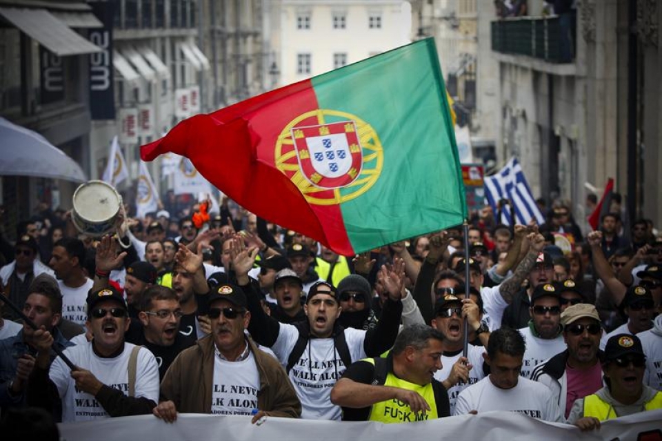 Manifestación en Lisboa. Foto: EFE