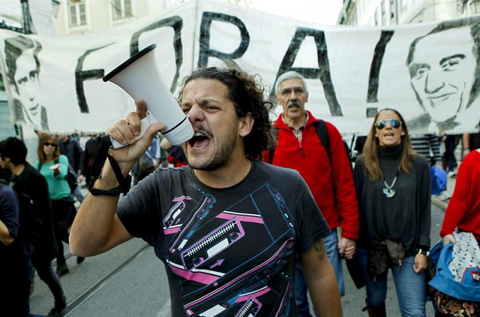 Manifestación en Lisboa. Foto: EFE